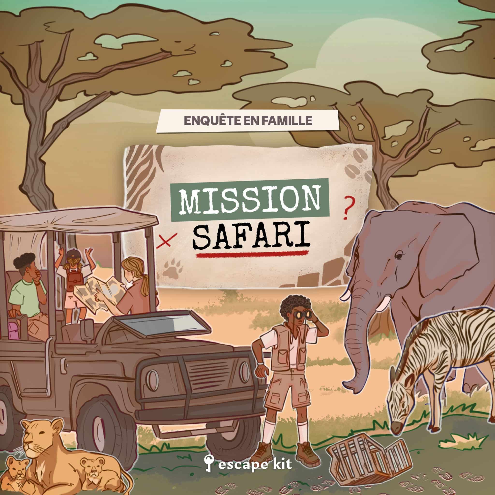 Escape game en famille Mission Safari d'Escape Kit